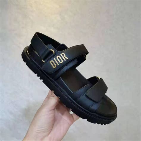 dior sandals black and gold|genuine christian dior sandals.